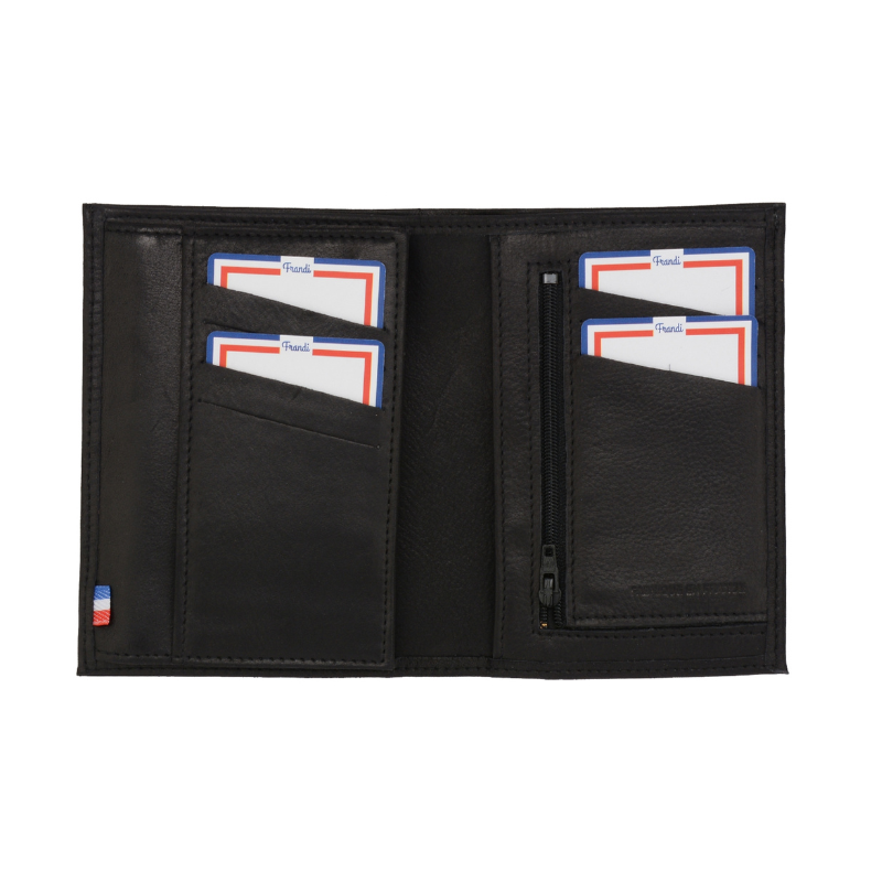 Portefeuille 2 volets en cuir